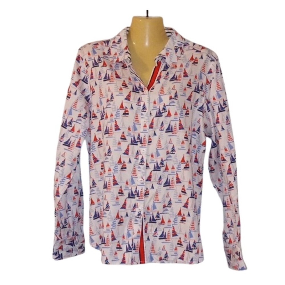 Foxcroft Sailing/Sail Boat Button Down Shirt size 16